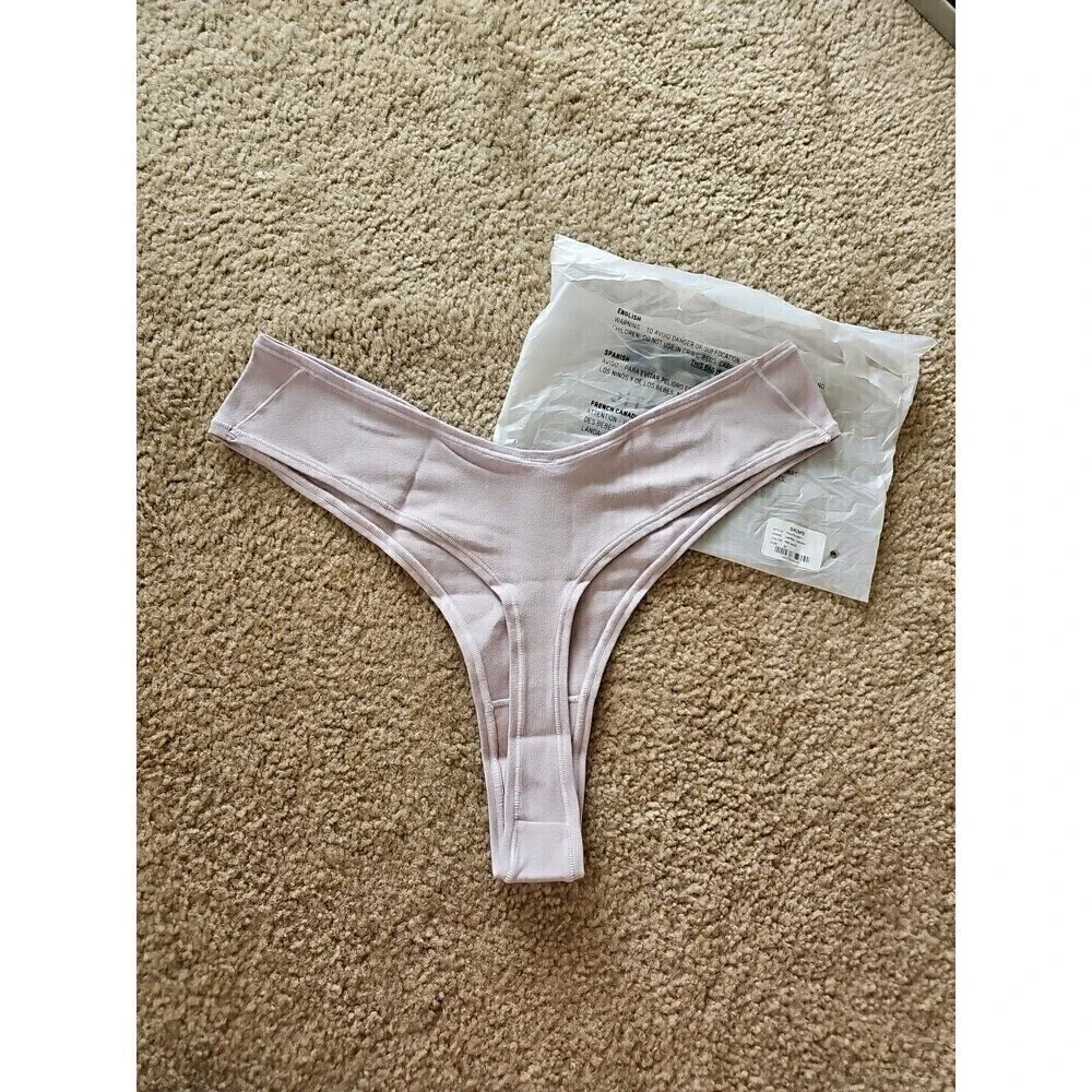 SKIMS Cotton Jersey Dipped Thong Iris Mica Size 3XL